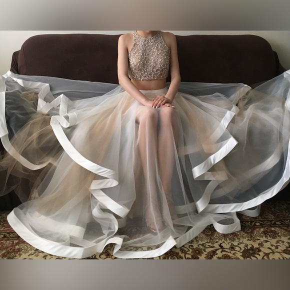 Terani Couture - Two Piece Embellished Dress - Picture 2 of 7